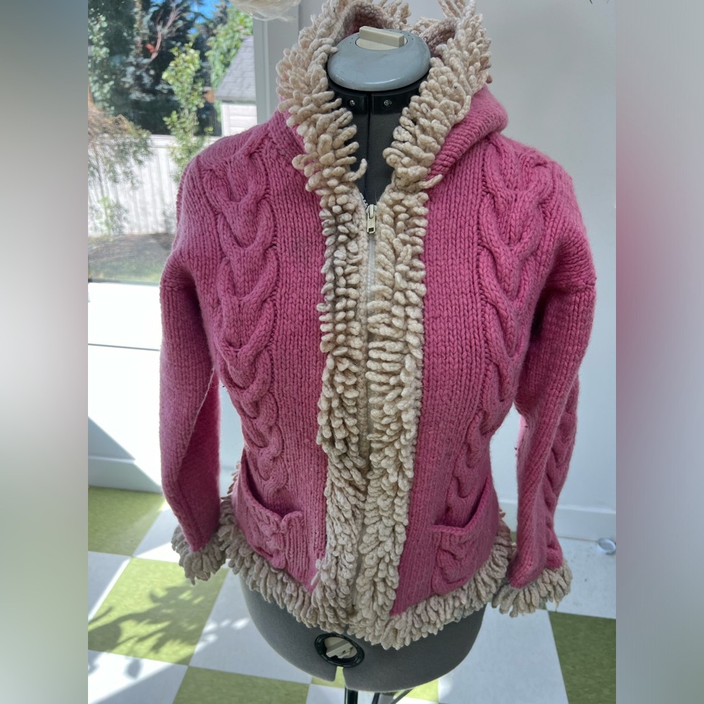 Vintage 90 Jollimpotz exclusive pink knitted sweater 100% Wool
